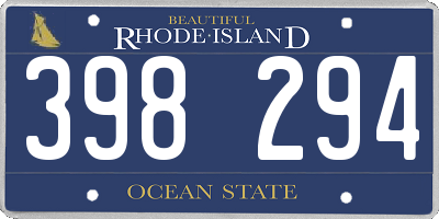 RI license plate 398294