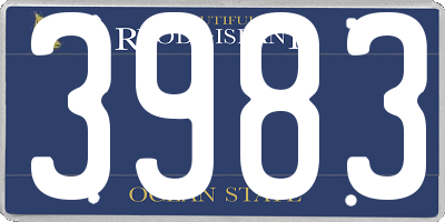 RI license plate 3983
