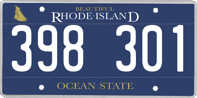RI license plate 398301