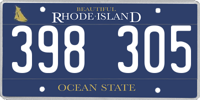 RI license plate 398305