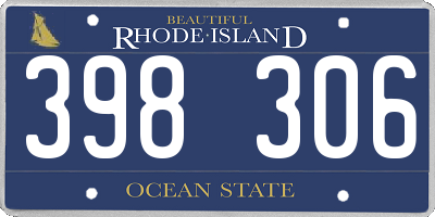 RI license plate 398306