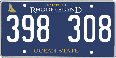RI license plate 398308