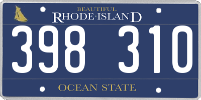 RI license plate 398310