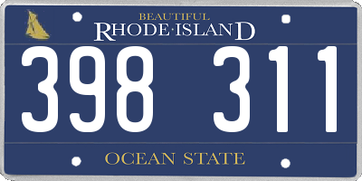 RI license plate 398311