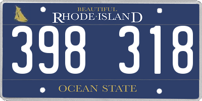 RI license plate 398318