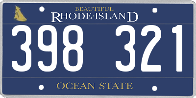 RI license plate 398321
