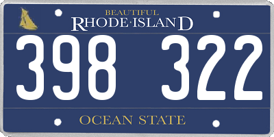 RI license plate 398322