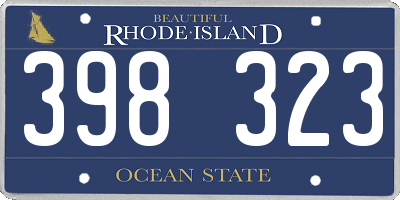 RI license plate 398323