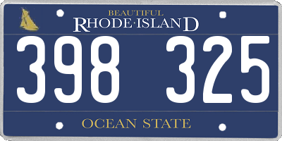 RI license plate 398325
