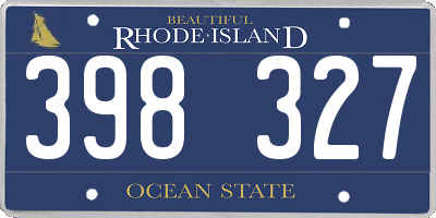 RI license plate 398327