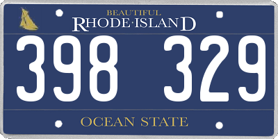 RI license plate 398329