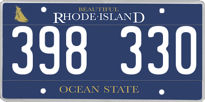 RI license plate 398330