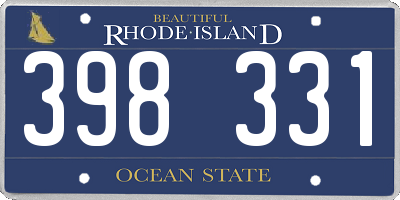 RI license plate 398331