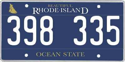 RI license plate 398335