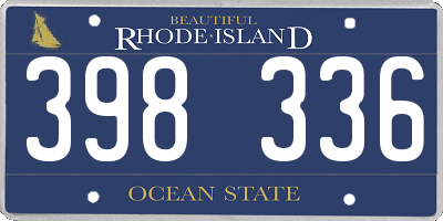 RI license plate 398336