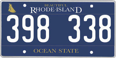 RI license plate 398338