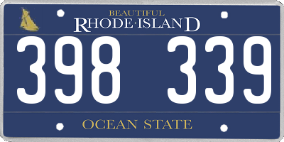 RI license plate 398339