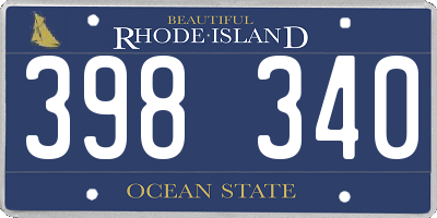 RI license plate 398340