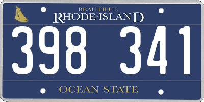 RI license plate 398341