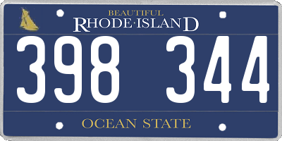 RI license plate 398344