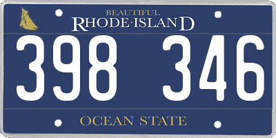 RI license plate 398346