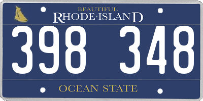 RI license plate 398348