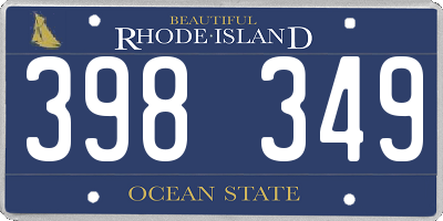 RI license plate 398349