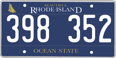 RI license plate 398352