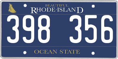 RI license plate 398356
