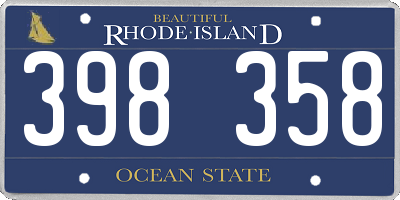 RI license plate 398358