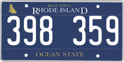 RI license plate 398359