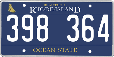 RI license plate 398364