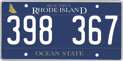 RI license plate 398367