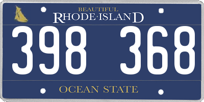 RI license plate 398368