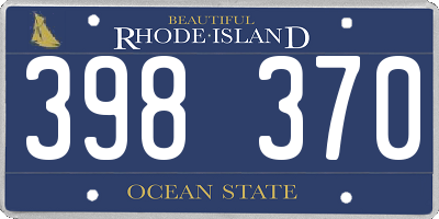 RI license plate 398370