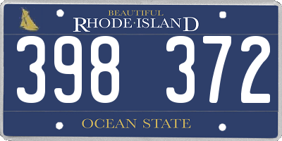 RI license plate 398372