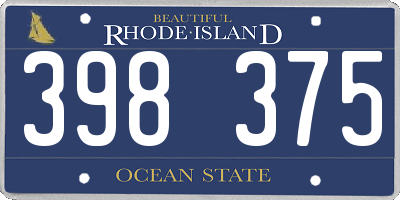 RI license plate 398375