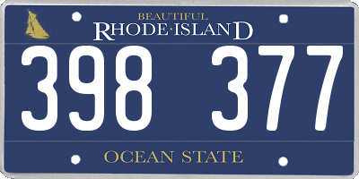 RI license plate 398377