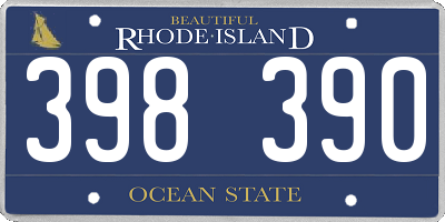 RI license plate 398390