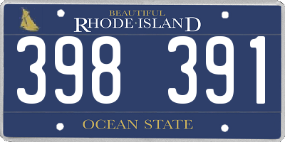 RI license plate 398391