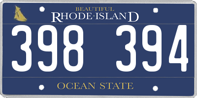 RI license plate 398394