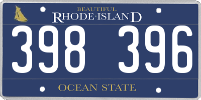 RI license plate 398396