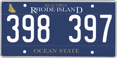 RI license plate 398397