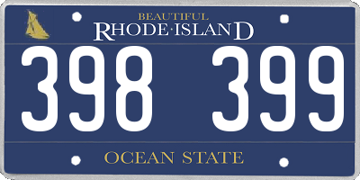 RI license plate 398399