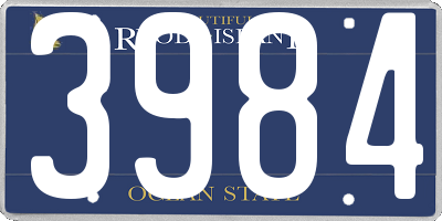RI license plate 3984
