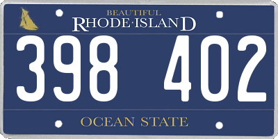 RI license plate 398402