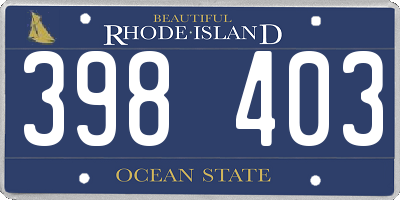 RI license plate 398403