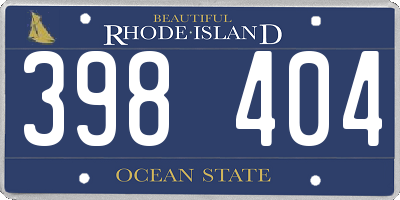 RI license plate 398404
