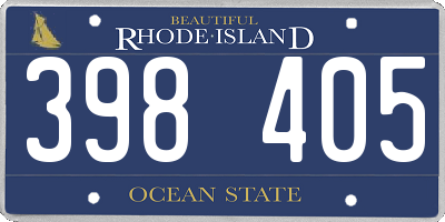 RI license plate 398405