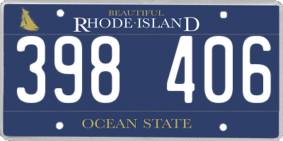 RI license plate 398406